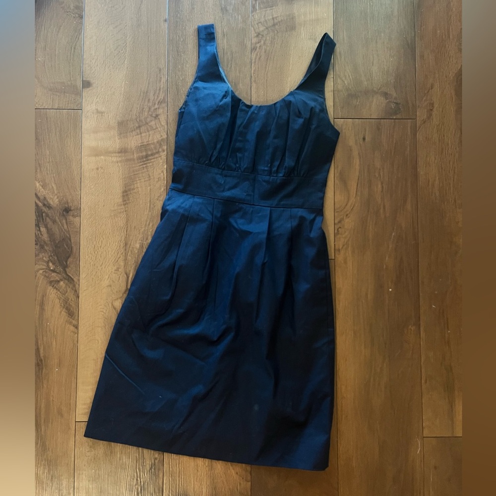 J. Crew Suiting Navy Pleated Mini Dress